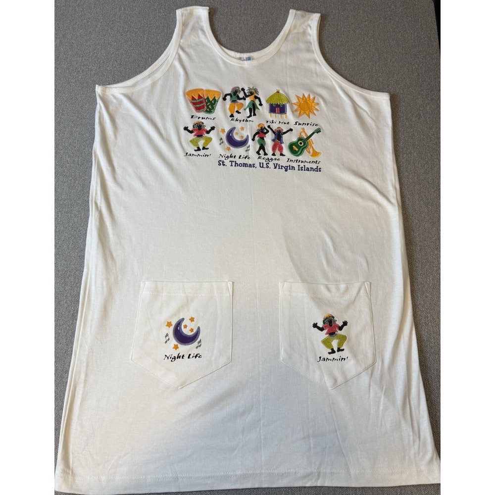 Super T's Women's St.Thomas Virgin Islands White We Be Jammin Bathing Suit Cover